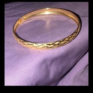 Gold-Tone Textured Bangle